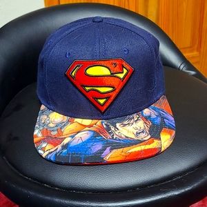 Superman Snapback with detailed bill.